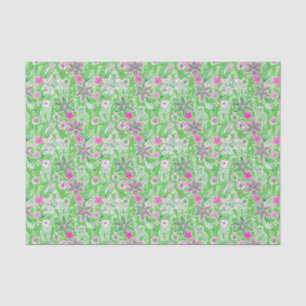 Preppy Palm Beach Print Pink and Green Giraffes Tissue Paper