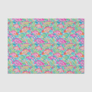 Preppy Palm Beach Tropical Fish Pattern Tissue Paper