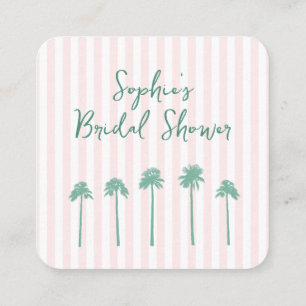Preppy Palm Springs Bridal Shower QR Code RSVP Enclosure Card