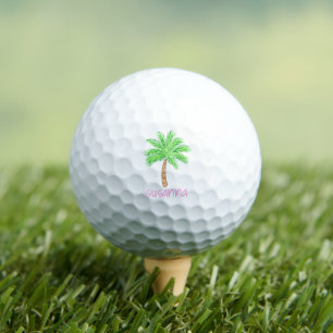 Preppy Palm Tree Custom Carbon Fibre Golf Balls