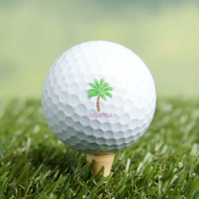 Preppy Palm Tree Custom Carbon Fibre  Golf Balls (Insitu Tee)