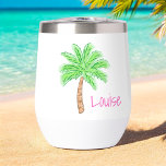 Preppy Palm Tree Personalised<br><div class="desc">This preppy custom palm tree tumbler would be perfect for anyone who loves preppy and stylish wine gifts. It's the perfect way to add a touch of fun to your red or white wine-drinking. Sip on a delicious rosé or pinot noir from this glass while enjoying a cosy night in...</div>