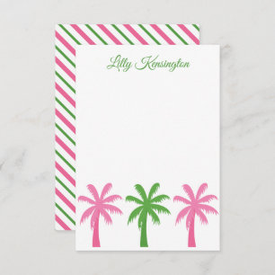 Preppy Palm Trees Personalised Note Cards