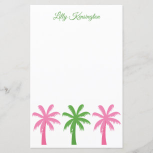 Preppy Palm Trees Personalised Stationery