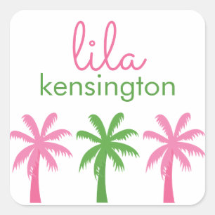 Preppy Palm Trees Personalised Stickers