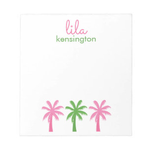 Preppy Palm Trees Personalized Notepad