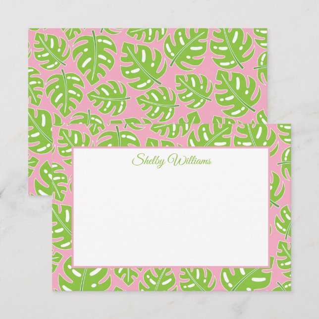 Preppy Palms Personalised Note Cards (Front/Back)