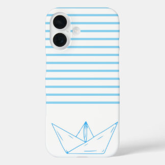 Preppy Paper Sailboat iPhone 16 Case