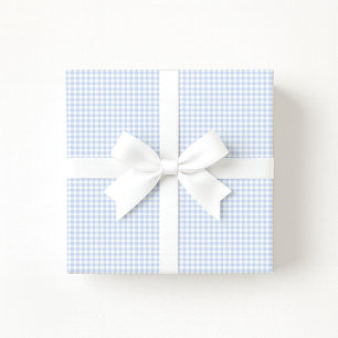 Preppy Pastel blue Gingham Wrapping Paper