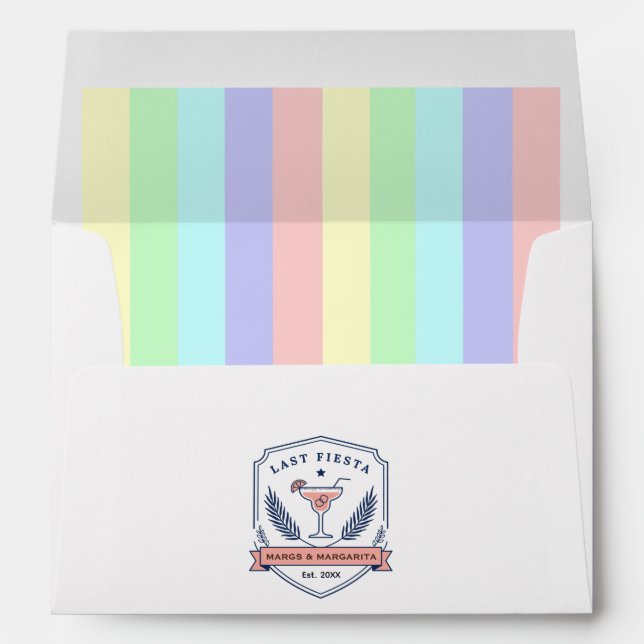 Preppy Pastel Final Fiesta Bachelorette Party Envelope (Back (Bottom))