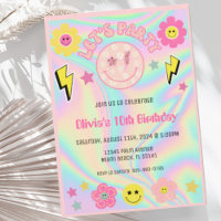 Preppy Pastel Pink Y2K Happy Face Party Birthday