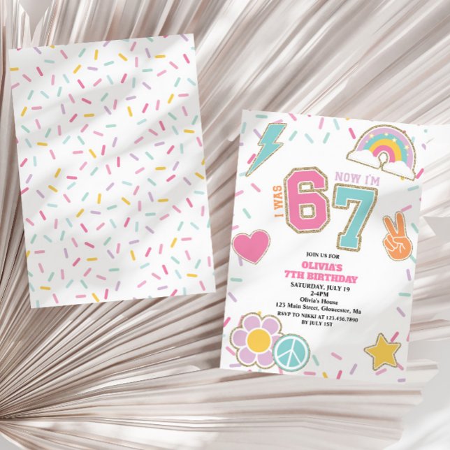 Preppy Patch 67  7TH Birthday Invitation (Creator Uploaded)