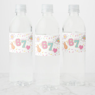 Preppy Patch I was SIX now I'm SEVEN 7th Birthday Water Bottle Label