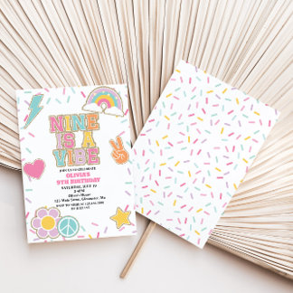 Preppy Patch Nine is a Vibe 9TH Birthday Invitation