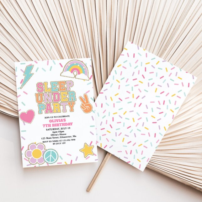 Preppy Patch Sleep Under Birthday Invitation (Creator Uploaded)