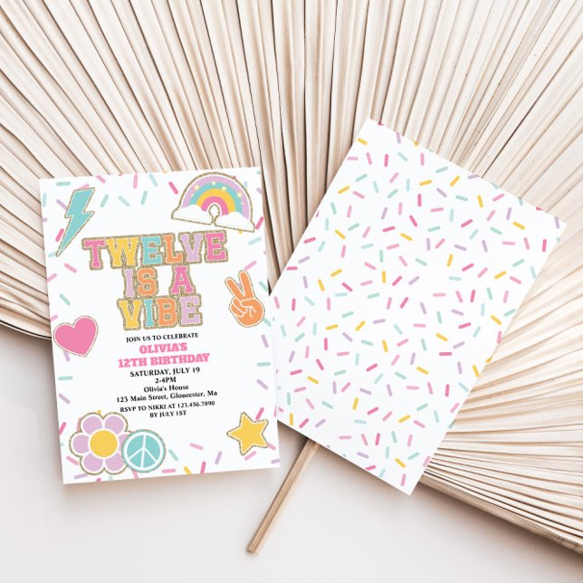 Preppy Patch Twelve is a Vibe 12TH Birthday Invitation (Creator Uploaded)