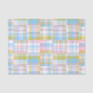 Preppy Patchwork Look Madras Pastel Tissue Paper