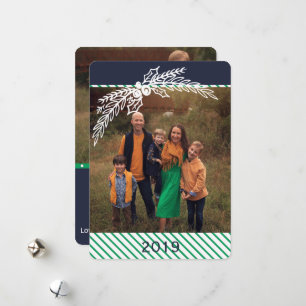 Preppy Personalised Dot Stripe Holly 2 Photo Card