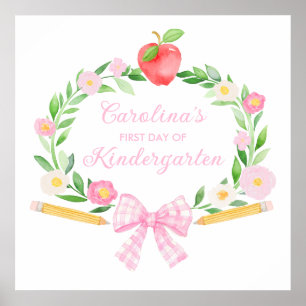 Preppy Personalised First day of school Bow Poster