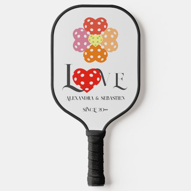 Preppy Pickleball Engagement Wedding Bridal Shower Pickleball Paddle (Front)