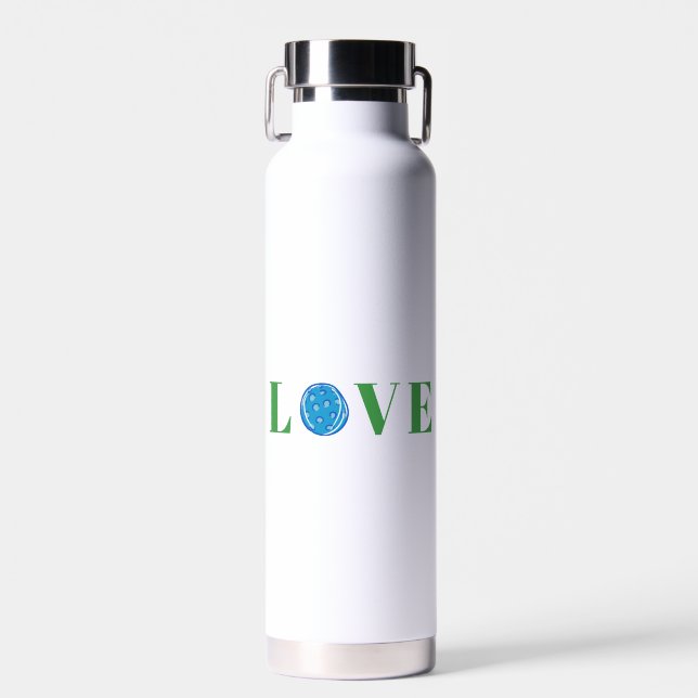 Preppy Pickleball Love Water Bottle (Front)