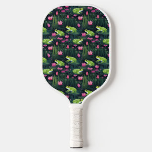 Preppy Pickleball Paddle Frogs in Pink & Green