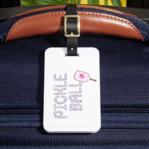 Preppy Pickleball Personalised Luggage Tag