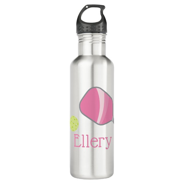 Preppy Pickleball Personalised Water Bottle (Front)