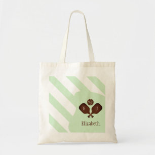 Preppy Pickleball Stripes Tote Bag