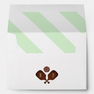 Preppy Pickleball Stripes Wedding Envelope