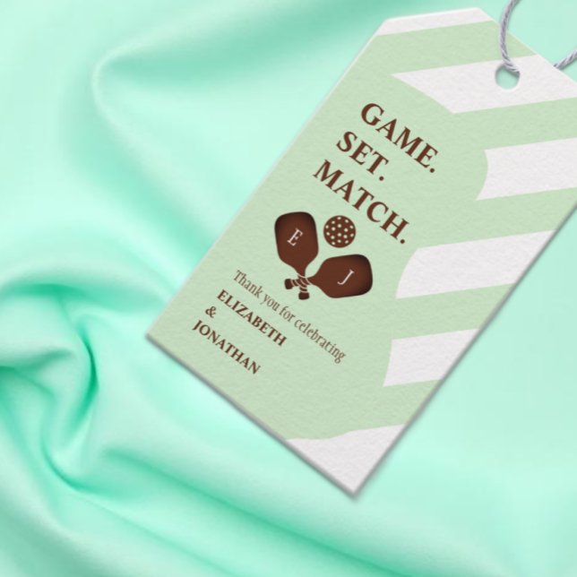 Preppy Pickleball Stripes Wedding Gift Tags (Creator Uploaded)