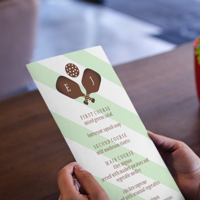 Preppy Pickleball Stripes Wedding Menu (Creator Uploaded)