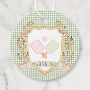 Preppy Pickleball Thank You Favour Tags