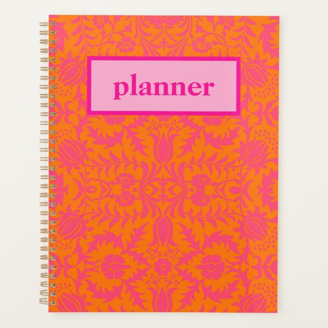 Preppy Pink and Orange Planner (Front)