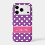 Preppy Pink and Purple Polka Dots Personalised<br><div class="desc">A preppy pink and purple polka dot design is featured on this Samsung Galaxy phone case. Modern and cute -- Perfect for a girly tween or teenager. Easily personalise with your name!</div>