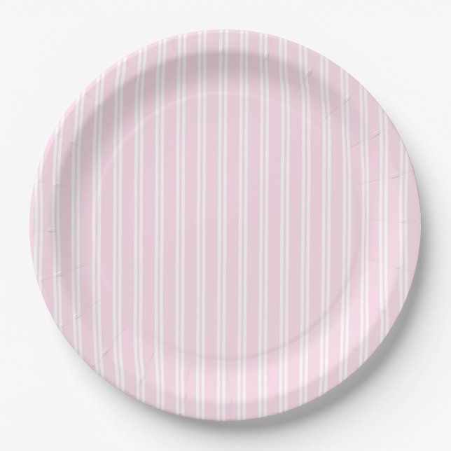 Preppy Pink Ballerina Slippers First birthday  Paper Plate (Front)