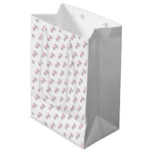 Preppy Pink Bicycle Summer Fun Vacation Mode Medium Gift Bag