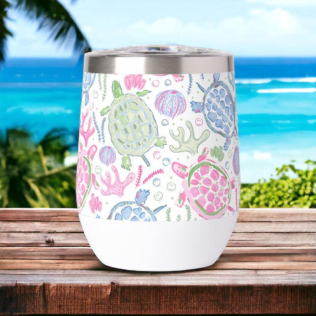 Preppy Pink Blue Sea Turtles  (Creator Uploaded)