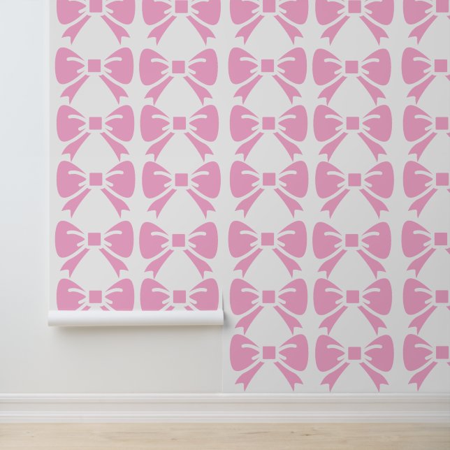 Preppy Pink Bow Baby Girl Kids Wallpaper (Application)