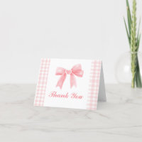 Preppy Pink Bow Gingham Coquette Birthday