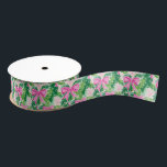 Preppy Pink Bows and Garland Christmas Grosgrain Ribbon<br><div class="desc">PreppyPrint.com - Add a pop of playful charm to the season with the Preppy Pink Bows Christmas collection– where classic holiday spirit meets chic, girly style. Featuring perfectly tied pink bows nestled among festive greenery, this design brings a fresh, modern twist to traditional Christmas themes. Transfer this design onto the...</div>