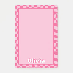 Preppy Pink Checkered Post-it Notes
