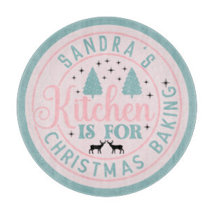 Preppy Pink Christmas Kitchen Cutting Board