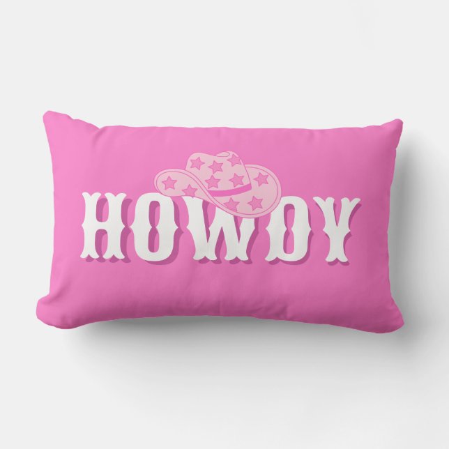 Preppy Pink Cowgirl  Lumbar Cushion (Front)