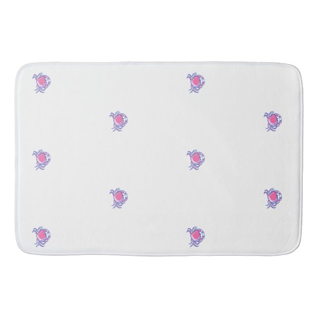 Preppy Pink Crab Bath Mat (Front)