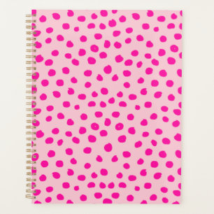 Preppy Pink Dots Modern Animal Print Spots Planner