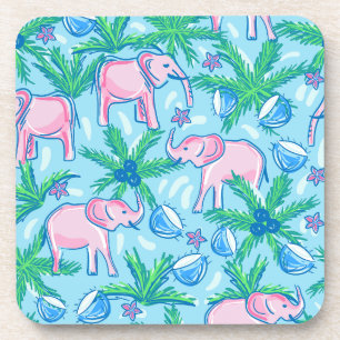 Preppy Pink Elephant Coaster