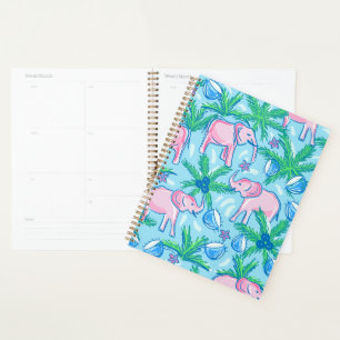 Preppy Pink Elephant Planner