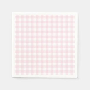 Preppy Pink Gingham Birthday Party Napkin