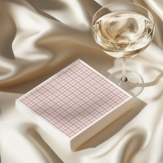 Preppy pink gingham country Bridal Shower Napkin (Creator Uploaded)